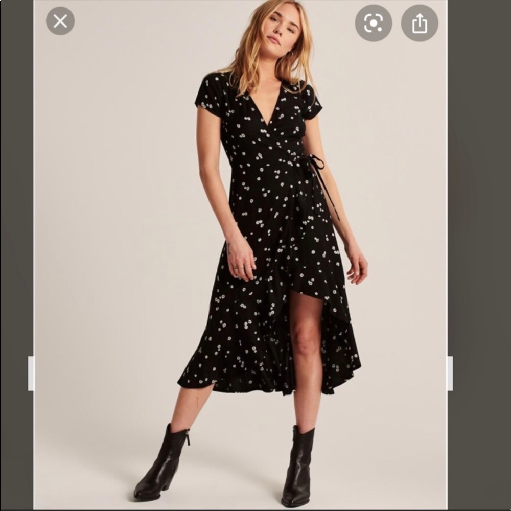 Abercrombie wrap midi dress size medium petite (can fit small)